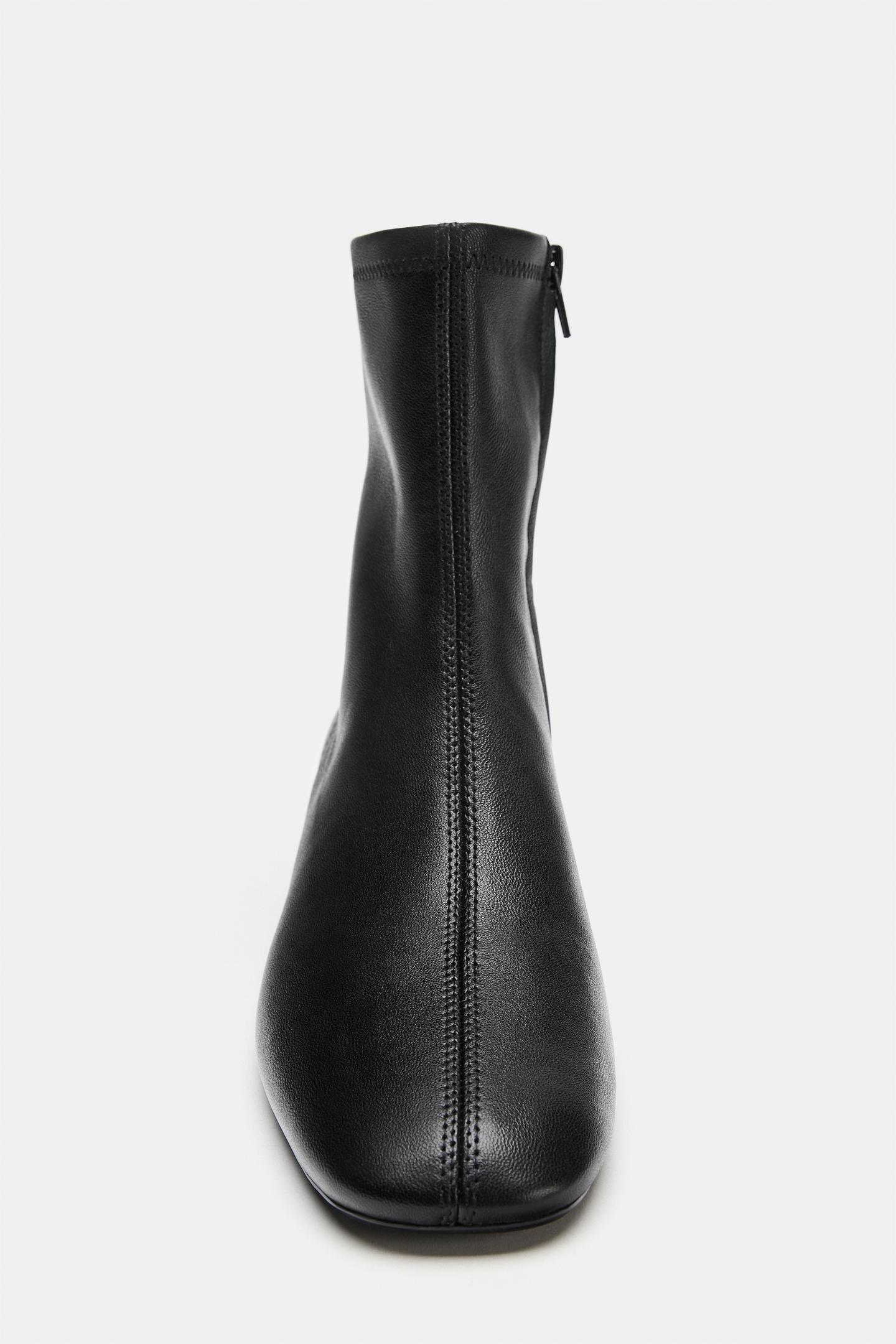 Ботинки Zara Leather Ankle, цвет: Чёрный — фото 7