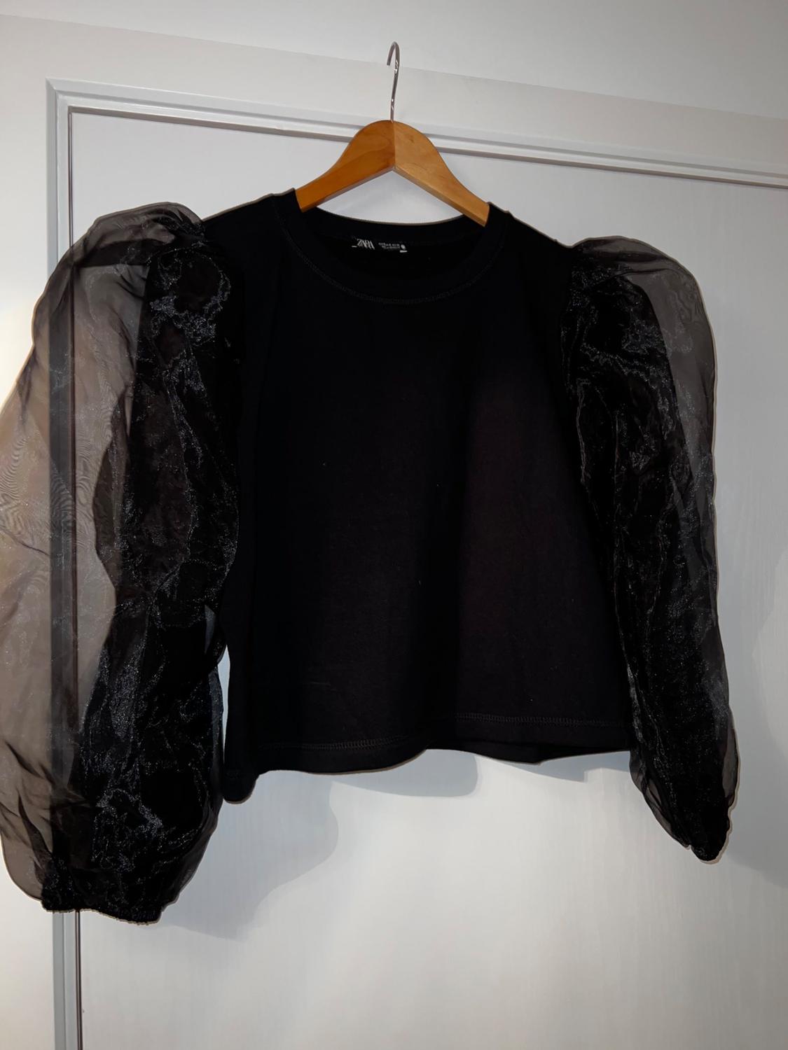 ORGANZA SLEEVE SWEATSHIRT - Image 2