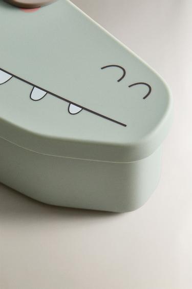 CHILDREN'S SILICONE CROCODILE LUNCH BOX - Green by Zara - Image 3