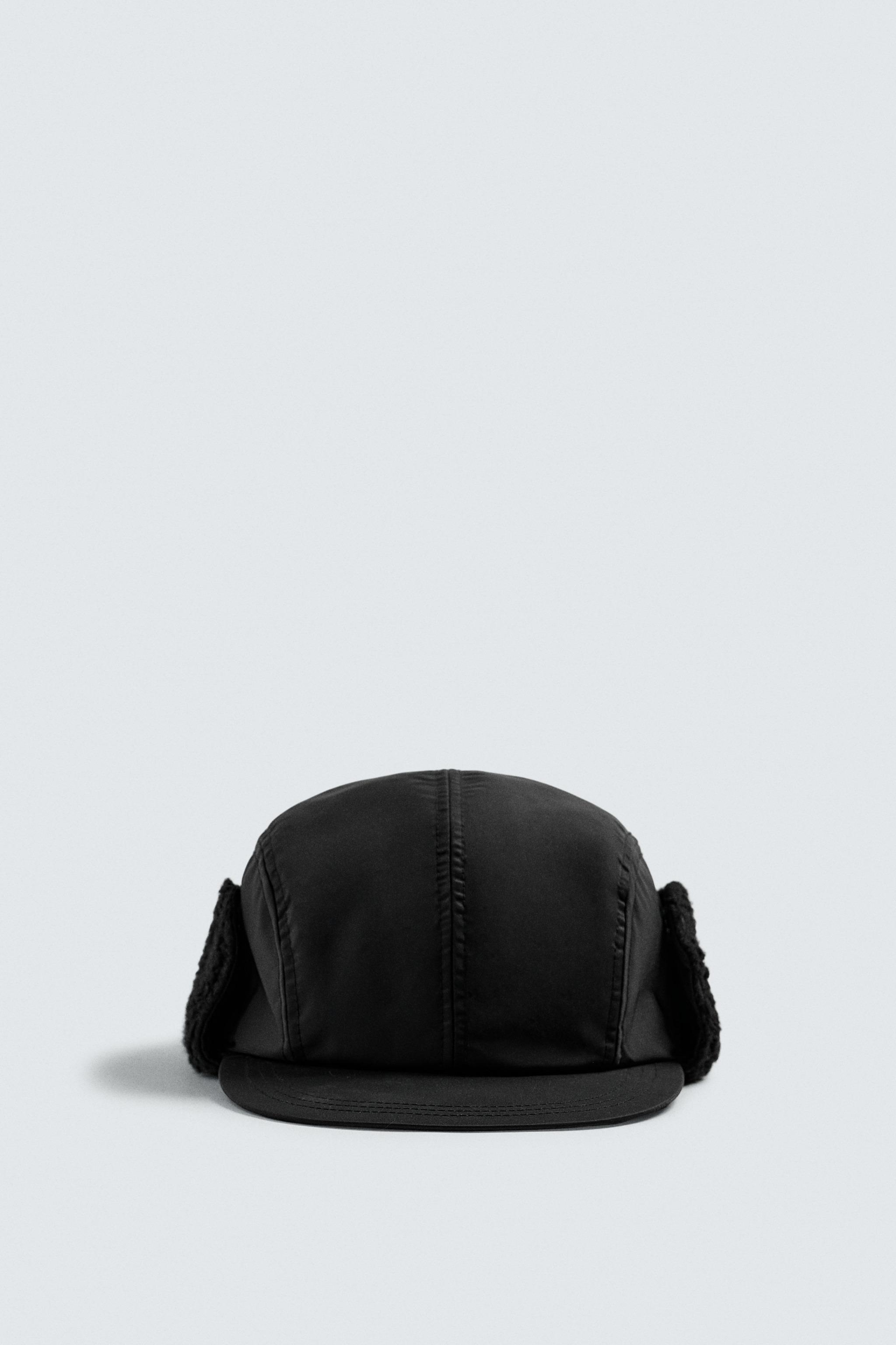 TECHNICAL CAP WITH SHEARLING EAR FLAPS - Black | ZARA United States