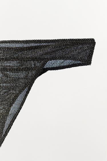 CULOTTE RÉSILLE FIL MÉTALLISÉ - Noir de Zara - Image 6