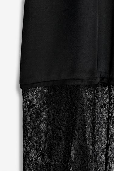 PANTALON BOMBACHO COMBINÉ DENTELLE ÉDITION LIMITÉE - Noir de Zara - Image 8