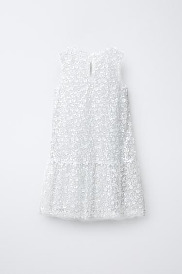 ROBE À PAILLETTES - Blanc de Zara - Image 1