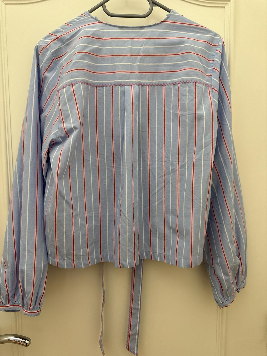 STRIPED TIE-FRONT POPLIN SHIRT - Image 5