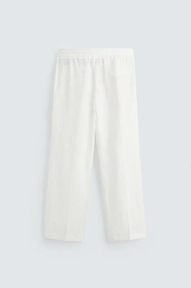 PANTALON DE COSTUME 100 % LIN - Blanc de Zara - Image 5