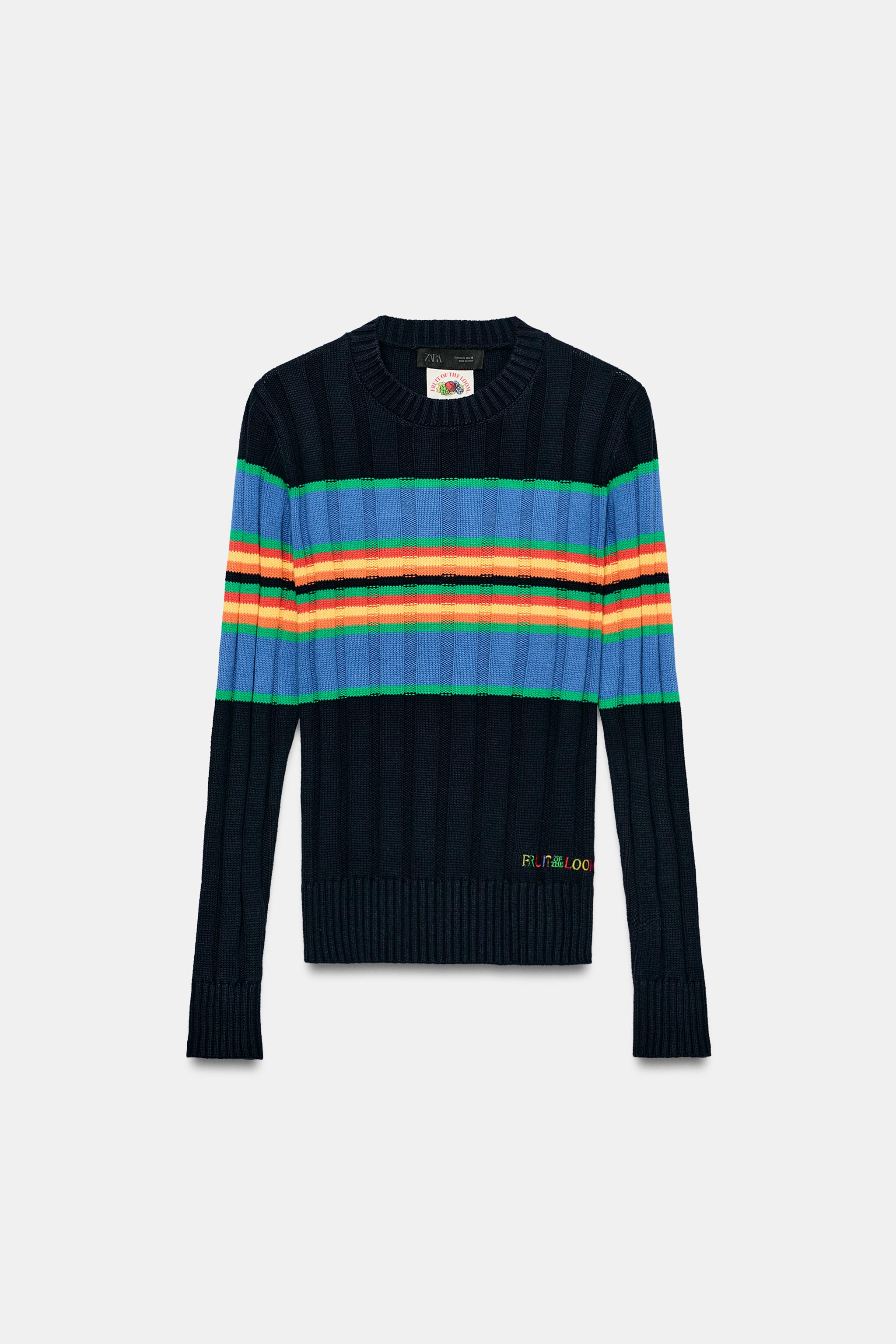 Zara ÇİZGİLİ FRUIT OF THE LOOM™ TRİKO KAZAK görsel 2