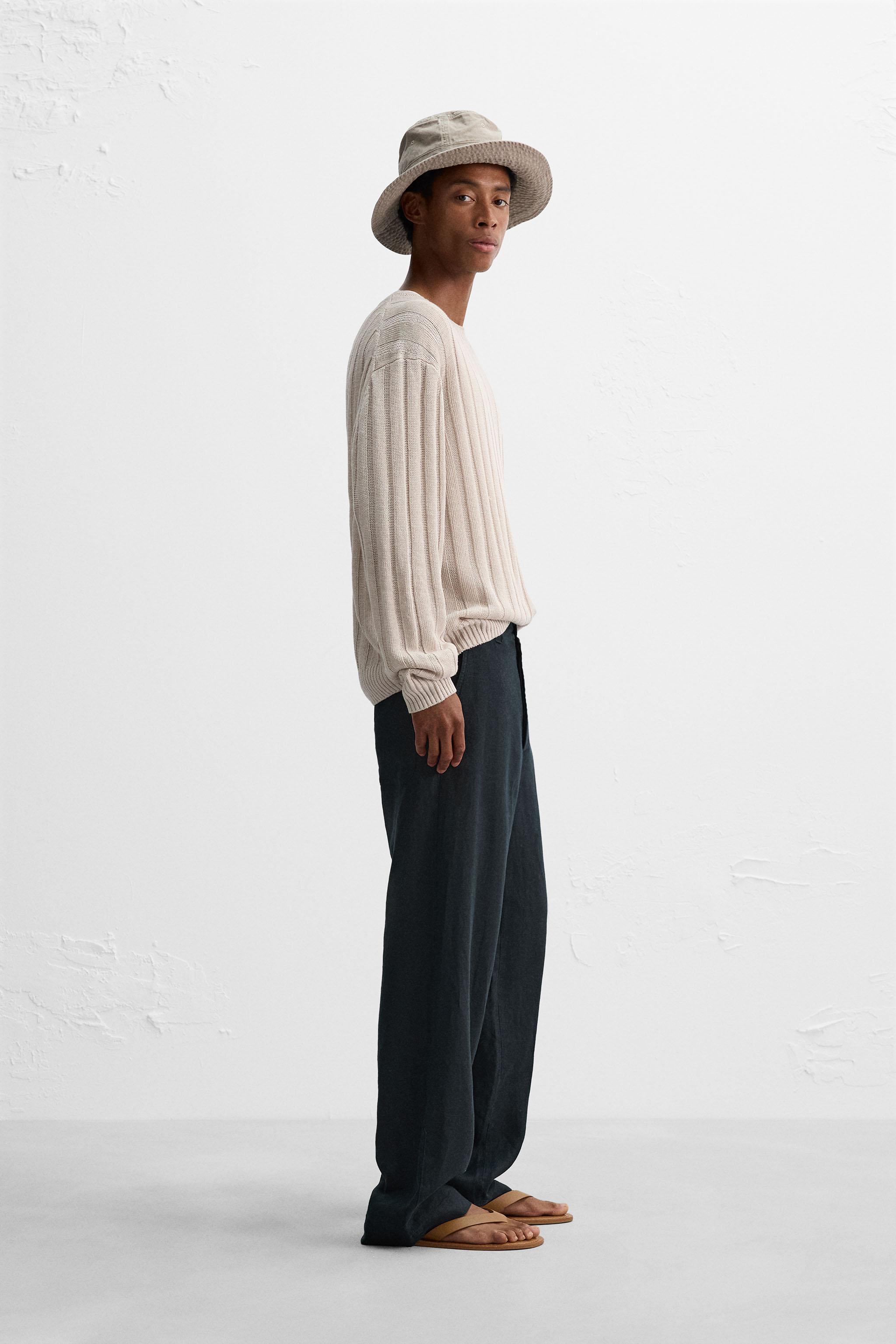 STRAIGHT FIT 100% LINEN PANTS