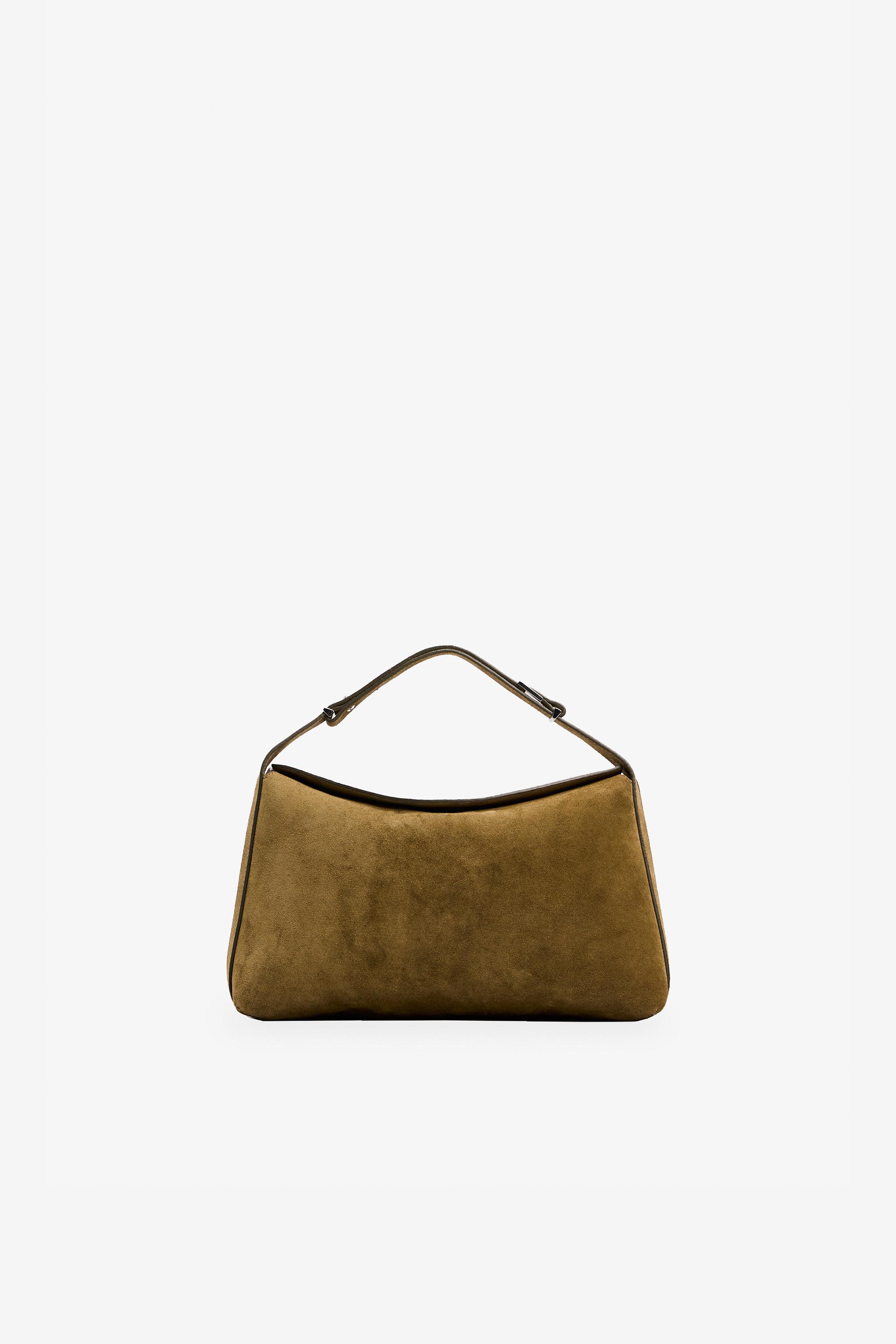 SPLIT LEATHER SHOULDER BAG