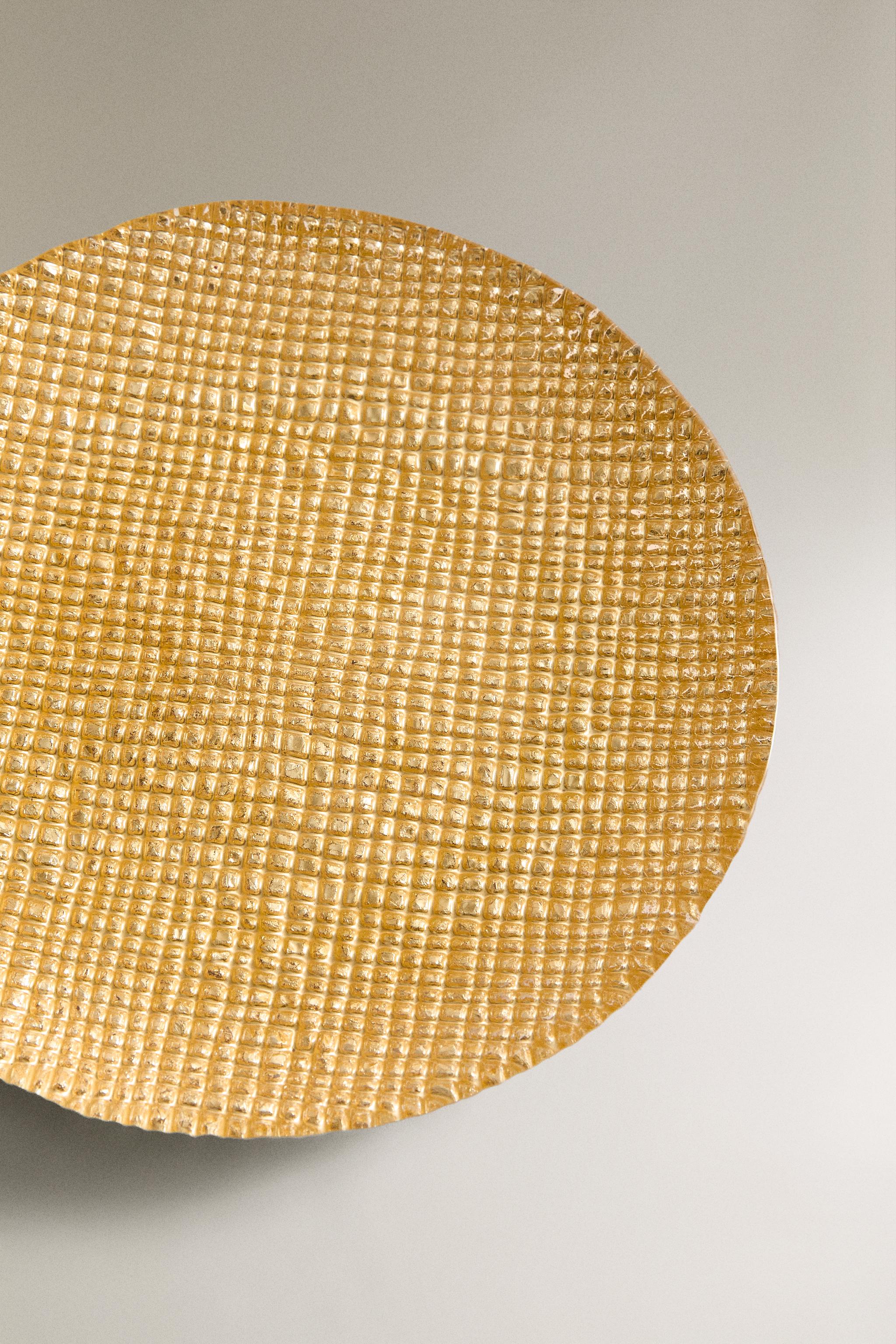 IRREGULAR GOLDEN GLASS DESSERT PLATE