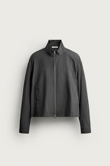 クロップド丈フルイドジャケットカーボングレーZaraのクロップド丈フルイドジャケット - カーボングレー