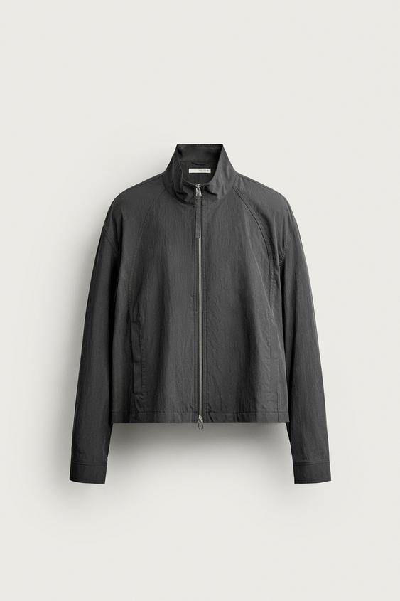 クロップド丈フルイドジャケット - カーボングレー | ZARA Japan / 日本