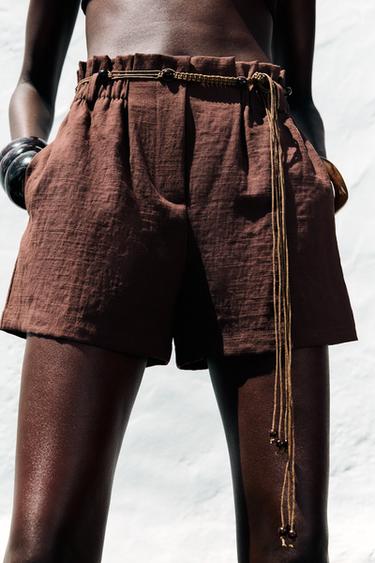 BERMUDA CEINTURE FANTAISIE - Marron de Zara - Image 1