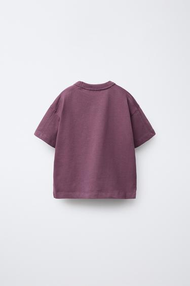 BASIC HEAVY WEIGHT T-SHIRT - Dark aubergine by Zara - Image 1