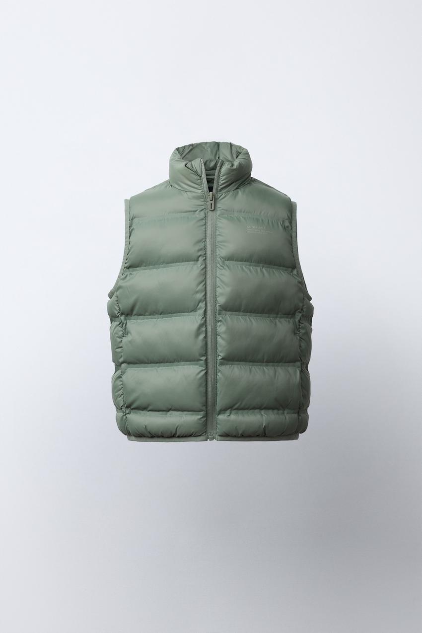 撥水加工入り軽量フード付きベスト - ライトカーキ | ZARA Japan / 日本
