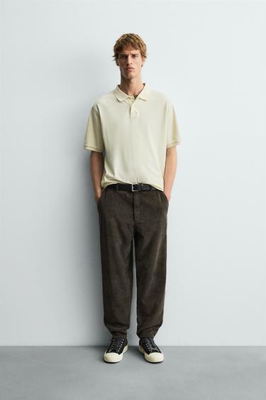 CARROT FIT CORDUROY TROUSERS - Brown by Zara
