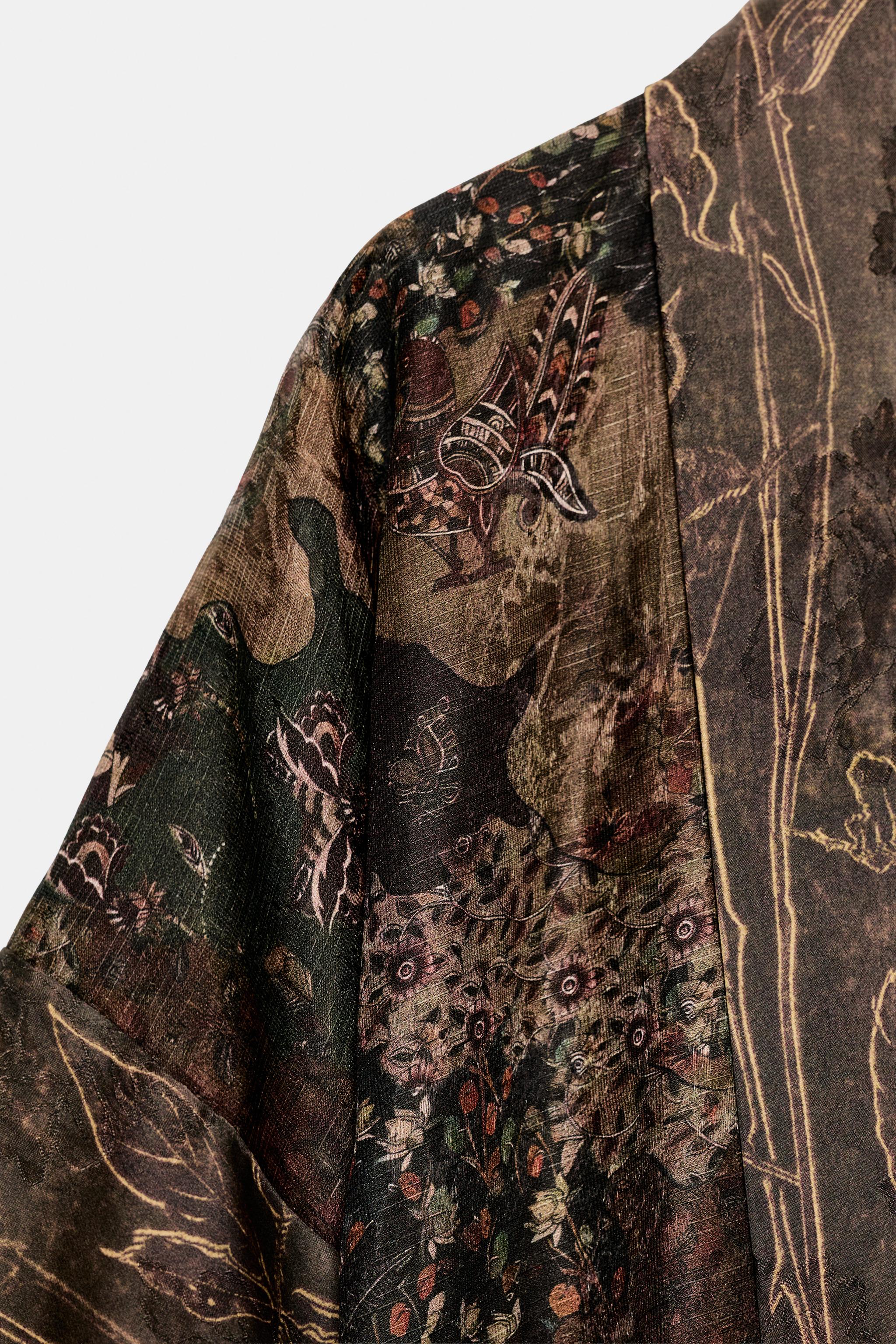 Zara İşlemeli Keten Kimono görsel 7