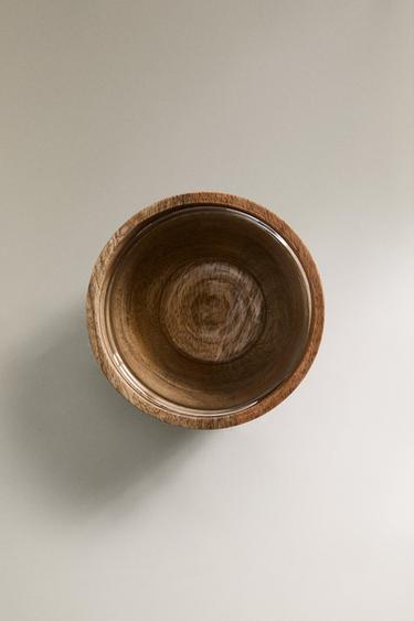 GLASS AND MANGO WOOD BOWL - Light beige by Zara - Image 4