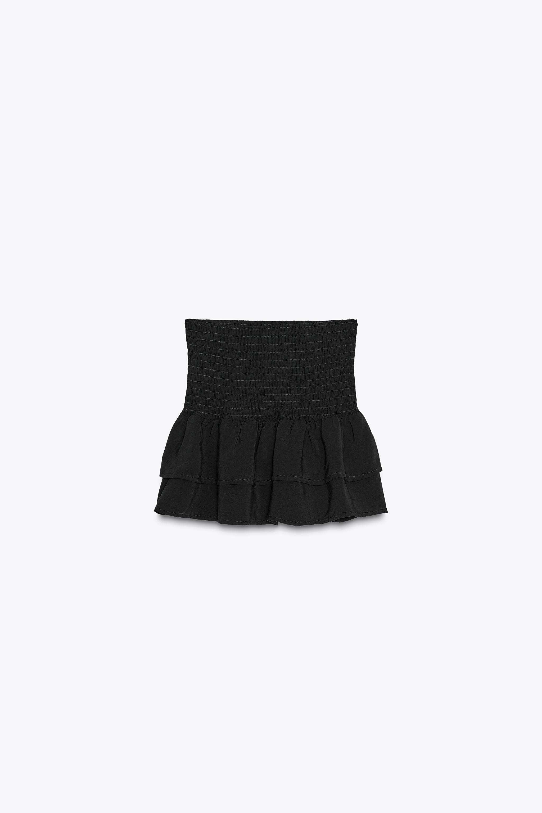 WIDE WAIST RUFFLE SHORTS - Black | ZARA United States