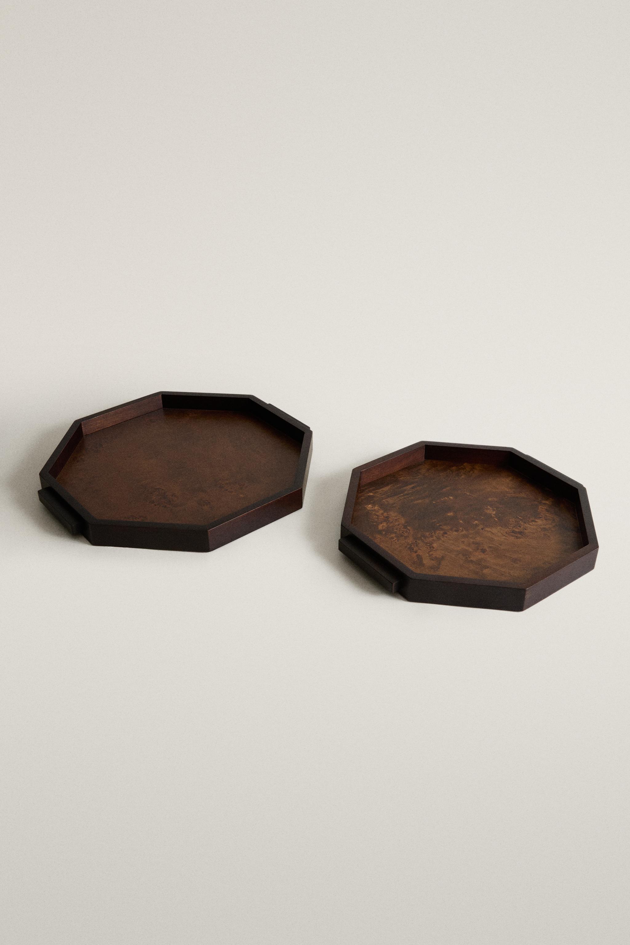 OCTAGONAL WOODEN TRAY