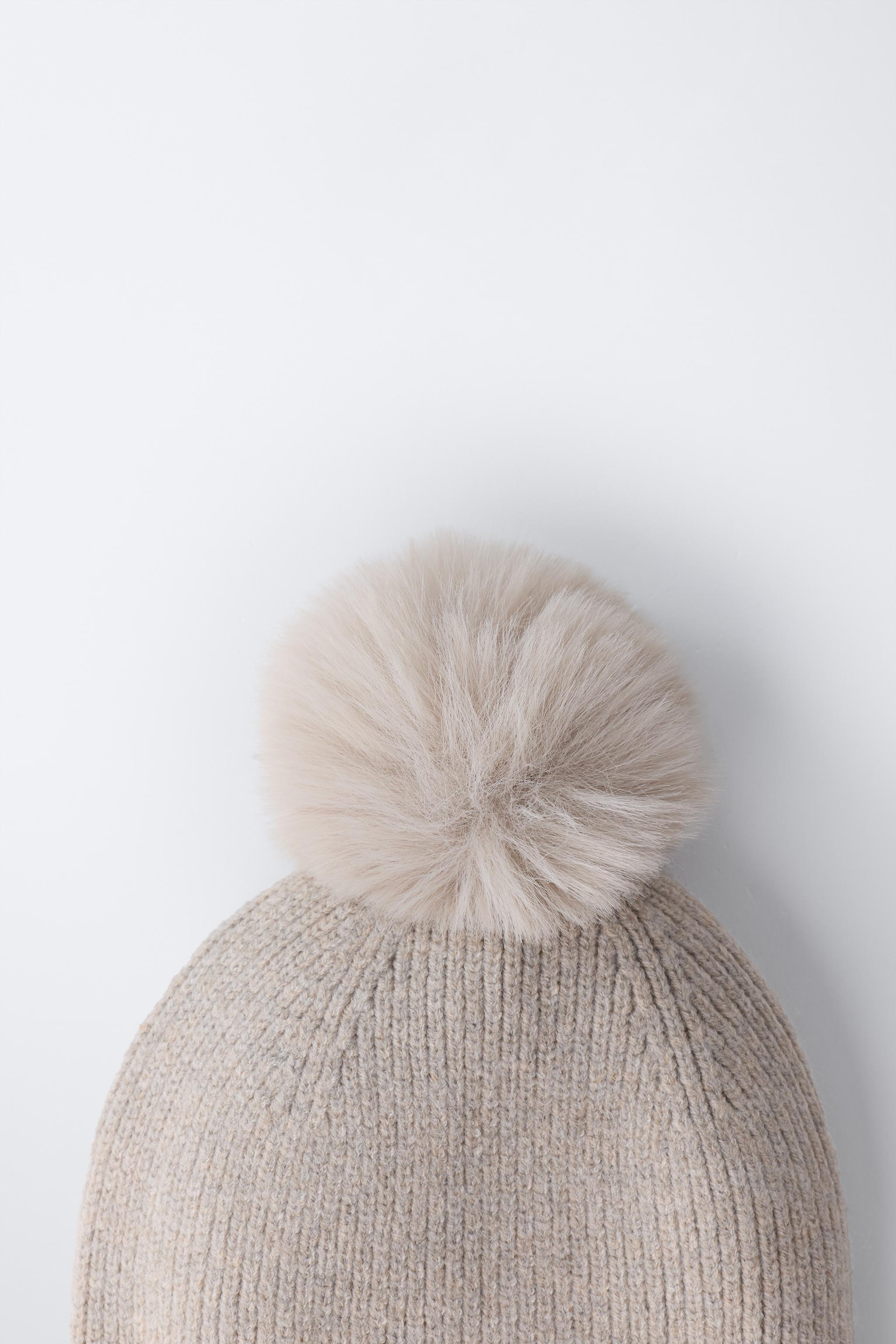 Pompomさん KNIT POMPOM HAT - Pink | ZARA United States