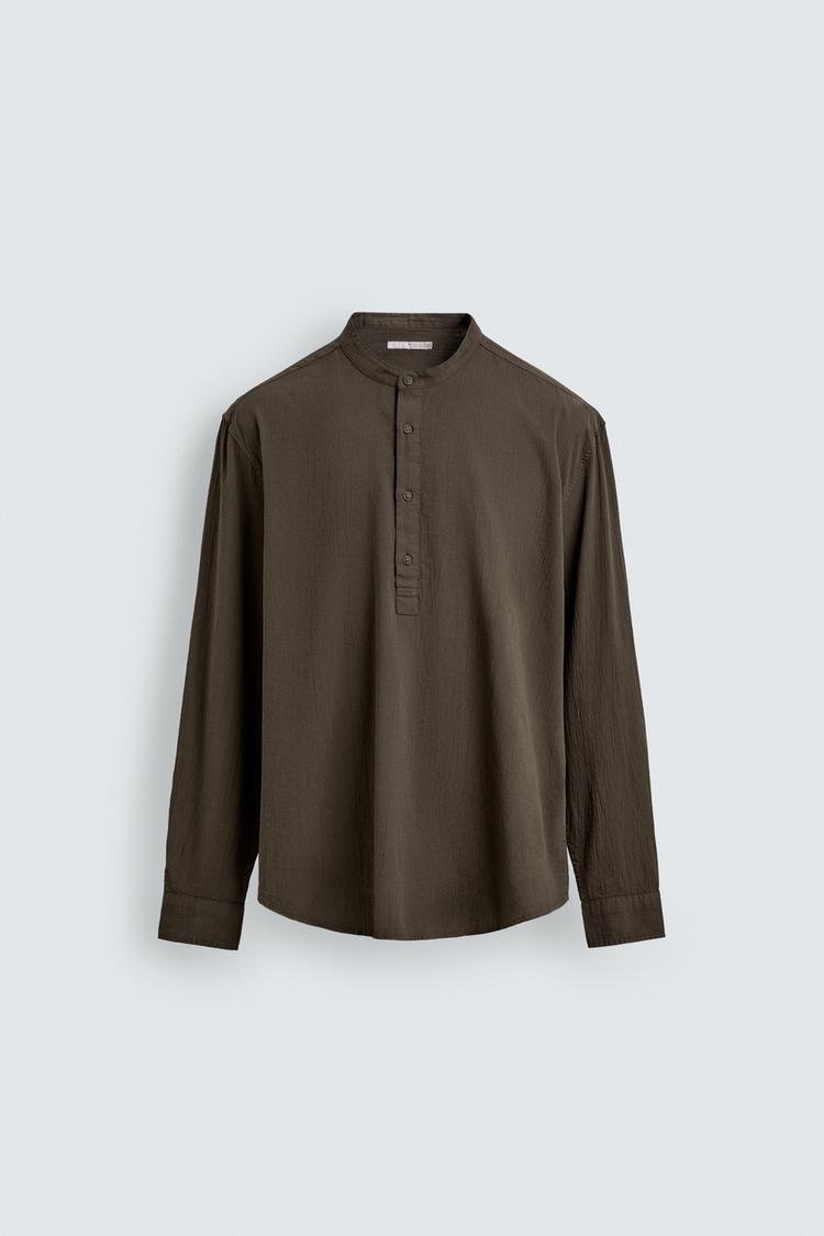 ZARA CREASED-EFFECT POLO SHIRT