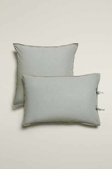 MINI CHECK PILLOWCASE | KATHARINE POLE - Grey / Blue by Zara - Image 0