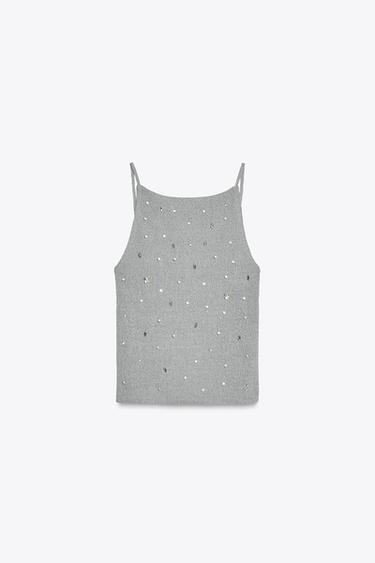 TOP DOS NU BIJOUX - Bleu / Gris de Zara - Image 4