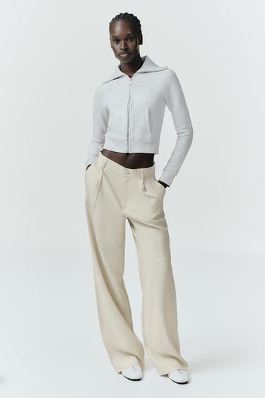 PANTALÓN FLUIDO PLIEGUES - ARENA/MARRÓN de Zara
