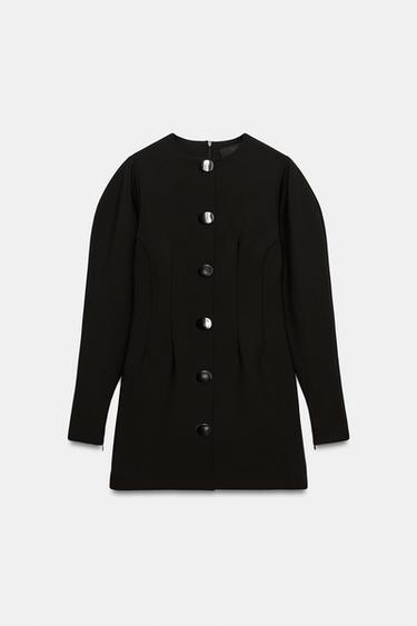 VOLUMINOUS SLEEVE MINI DRESS - Black by Zara