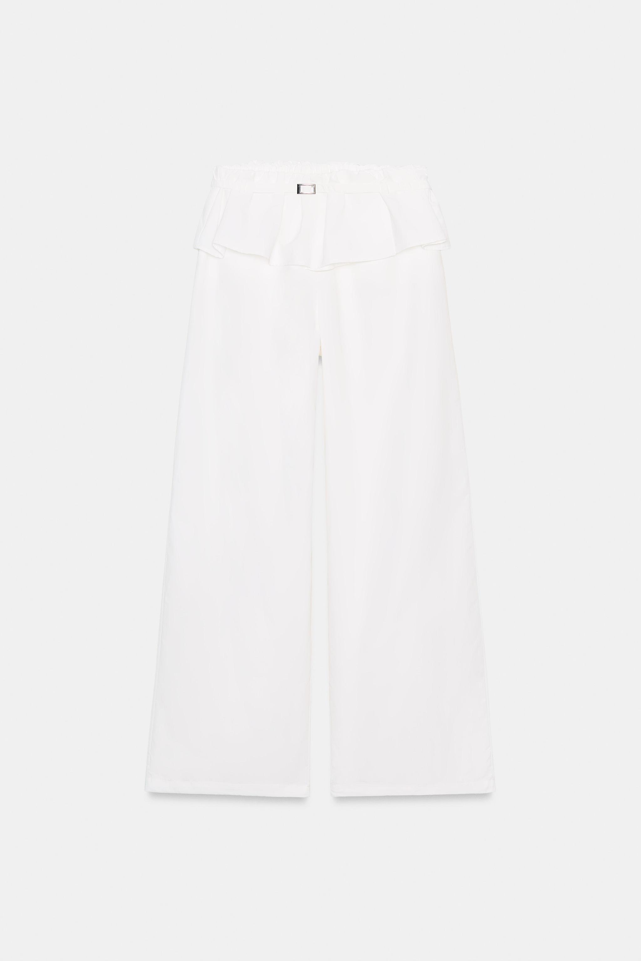 PANTALON EN NYLON À TAILLE SUPERPOSÉE