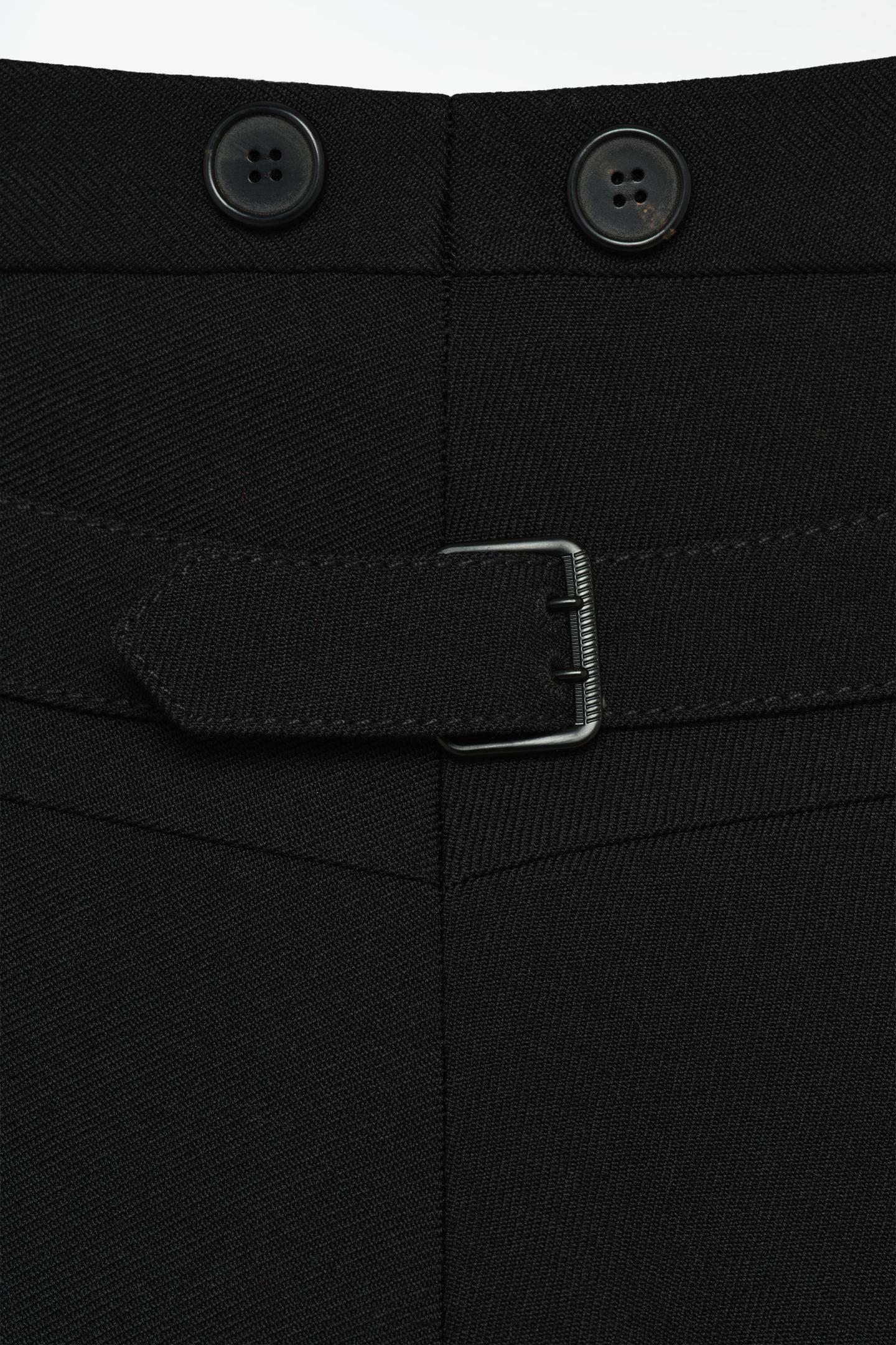 Женские брюки Zara Limited Edition 100% Wool Pants with Buckle, цвет: Чёрный — фото 5