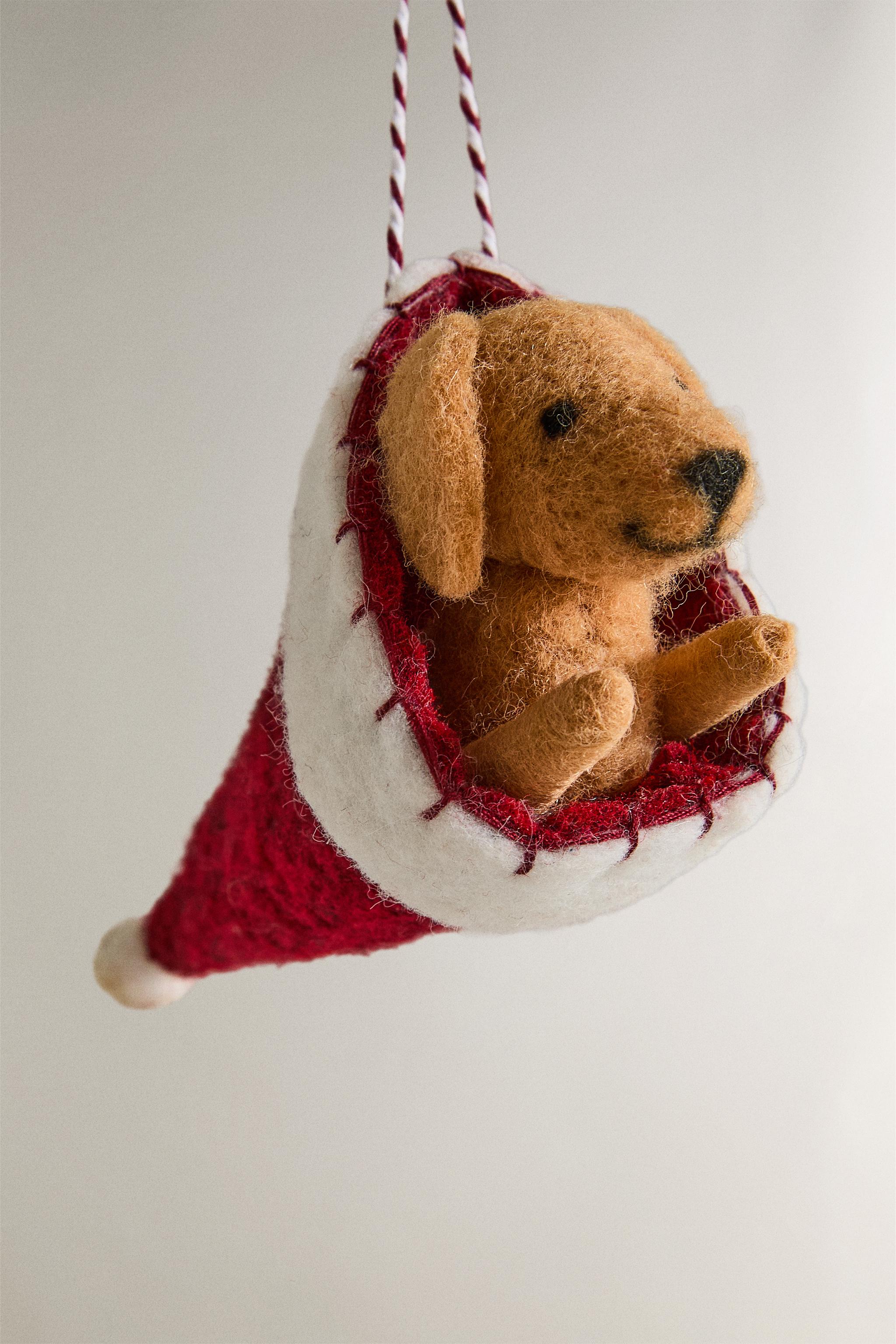 FELT DOG CHRISTMAS TREE ORNAMENT