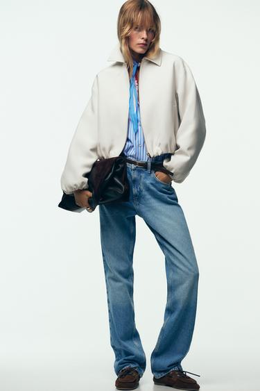 PUFF-SLEEVE BOMBER JACKET - Ecru by Zara