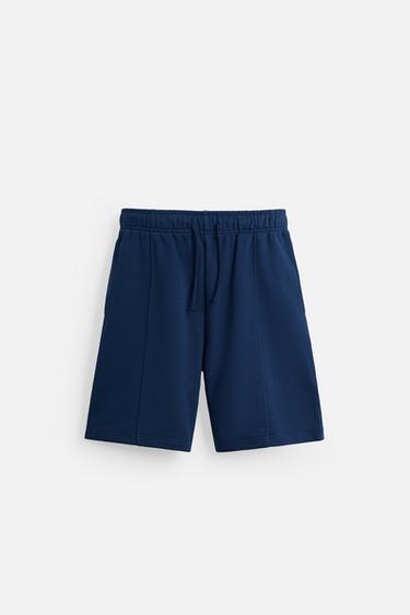 RELAXED FIT JOGGER BERMUDA SHORTS - Blue by Zara