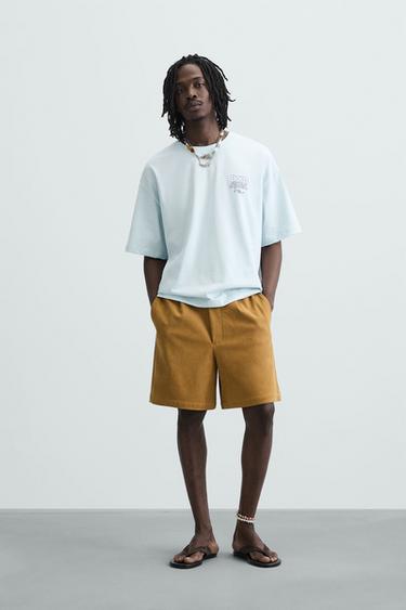 SLOGAN PRINT T-SHIRT - Sky blue by Zara - Image 0