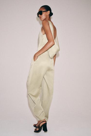 ZW COLLECTION JUMPSUIT WITH OPEN BACK - Beige by Zara - Image 4