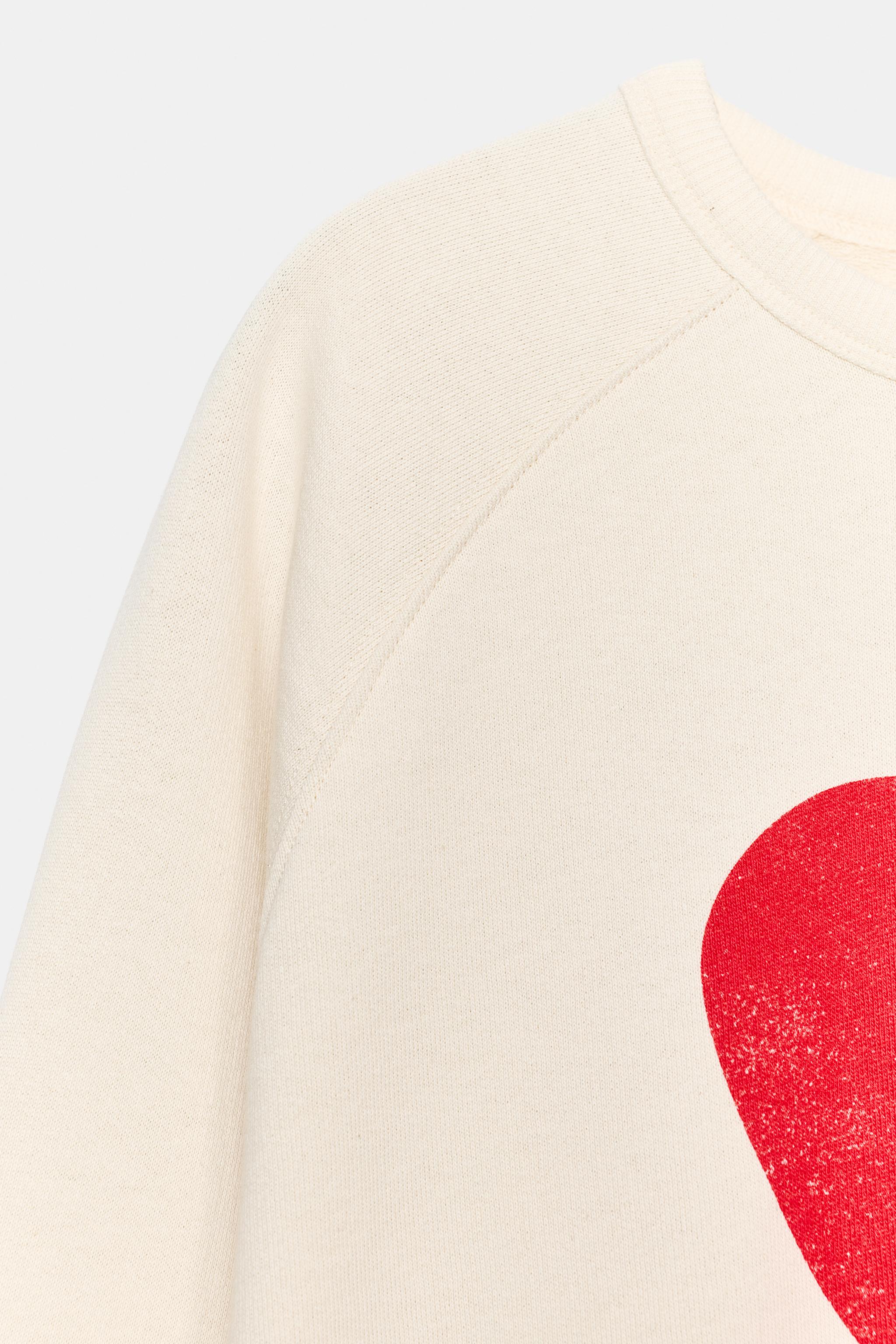 Женские худи Zara HEART SWEATSHIRT — фото 7