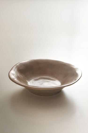 IRREGULAR STONEWARE BOWL - Taupe grey by Zara - Image 4