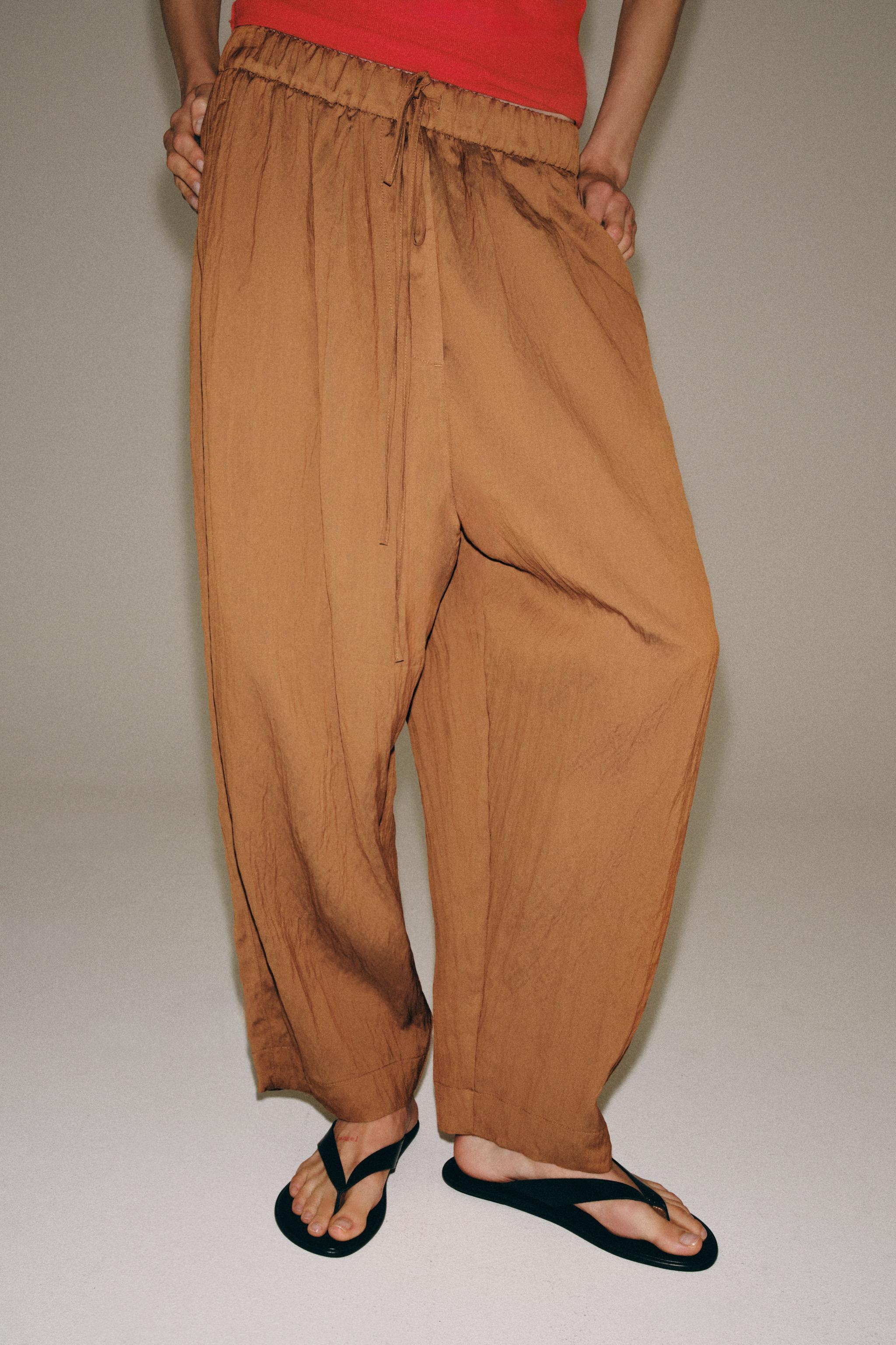 ZW COLLECTION FLOWY PANTS — Tobacco