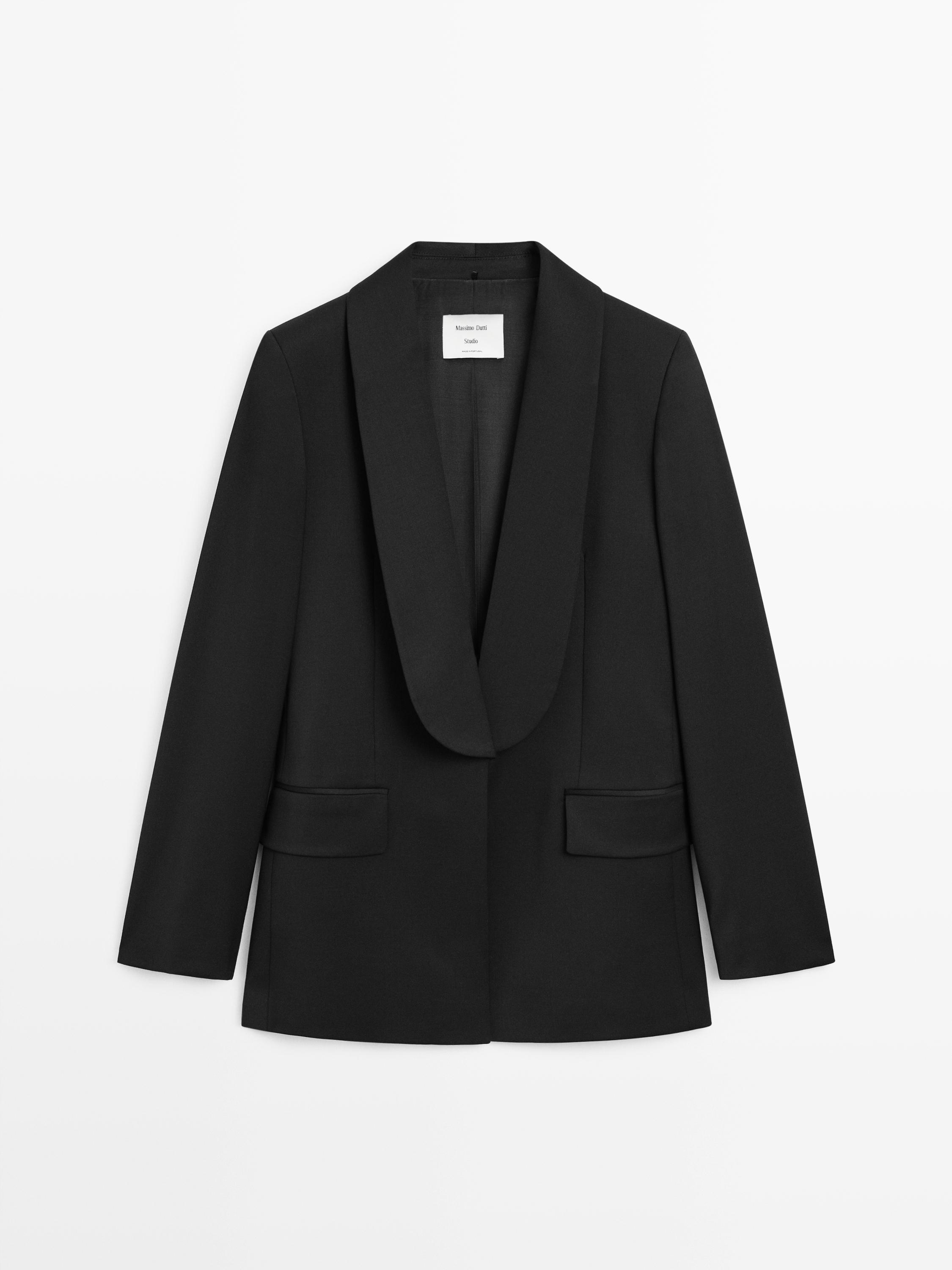 Blazer en laine mélangée à revers - STUDIO