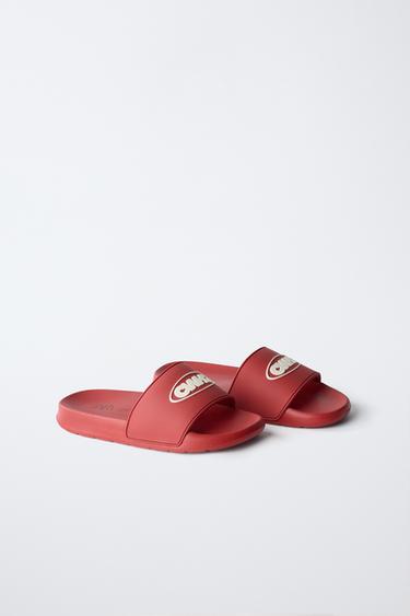 Zara POOL SLIDES - Red