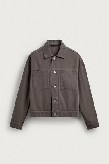 CAZADORA CROPPED FIT BOLSILLOS - Marrón / Topo de Zara