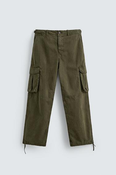 PANTALON CARGO COUPE DÉCONTRACTÉE - Kaki de Zara - Image 7