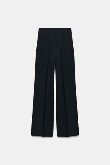 PANTALON TAILLE HAUTE AVEC LAINE ZW COLLECTION - Bleu marine foncé de Zara - Image 6