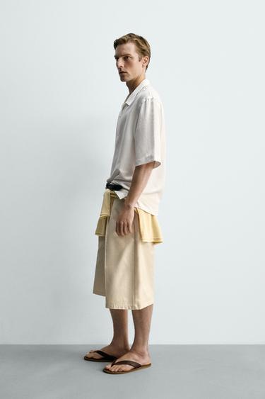 CHEMISE POLO VISCOSE - LIN - Blanc de Zara - Image 3