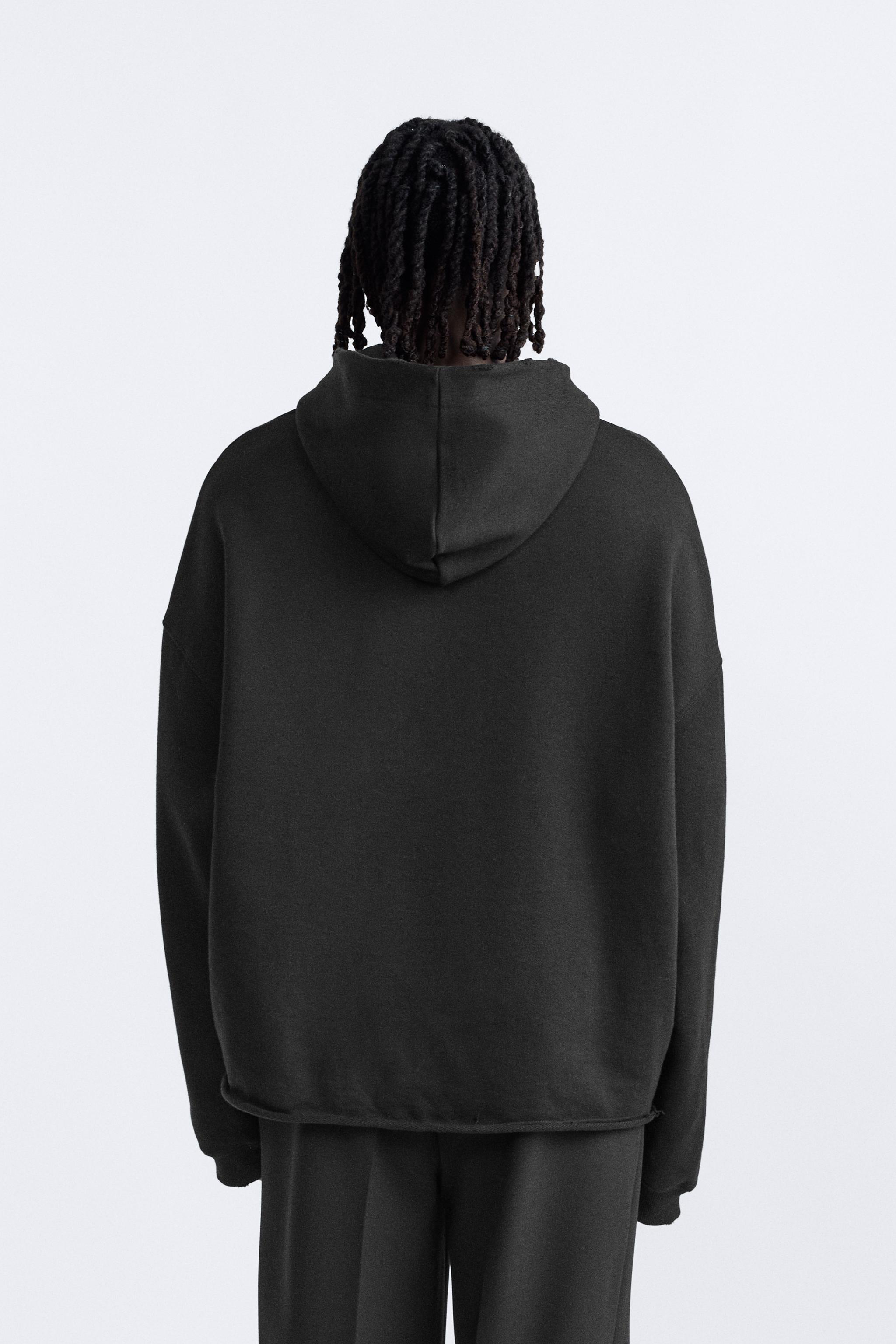 HOODIE WITH RIPS - LIMITED EDITION - Black | ZARA United 