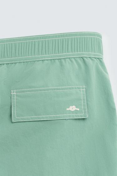 CONTRAST WASH MEDIUM SWIMMING TRUNKS - Green by Zara - Image 3