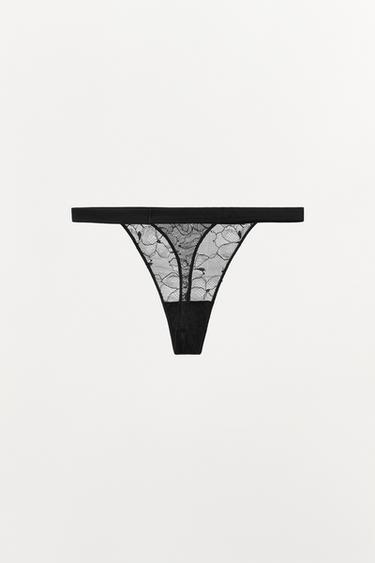 TANGA EN DENTELLE - Noir de Zara - Image 6