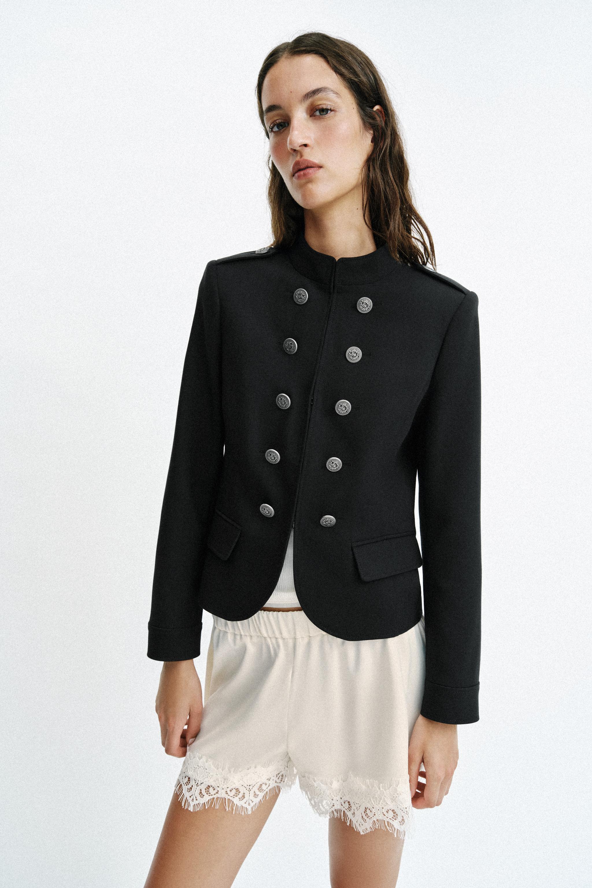 新品タグ付き　ZARA Collectionパデットショルダーテイラードブレザー ZW COLLECTION LIMITED EDITION テーラードブレザー - サンド | ZARA
