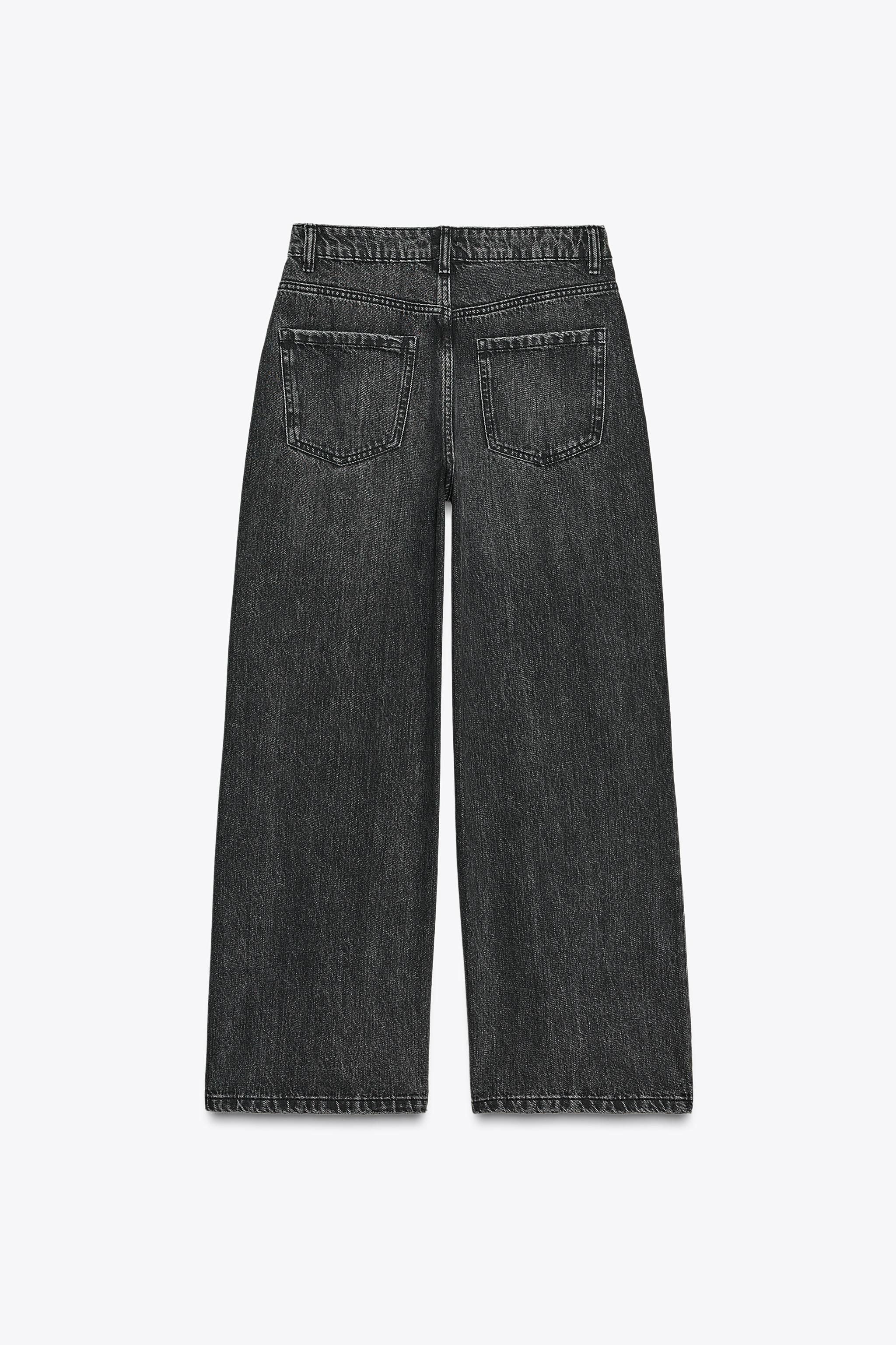 ZW COLLECTION WIDE-LEG HIGH-WAIST JEANS - Black | ZARA Australia